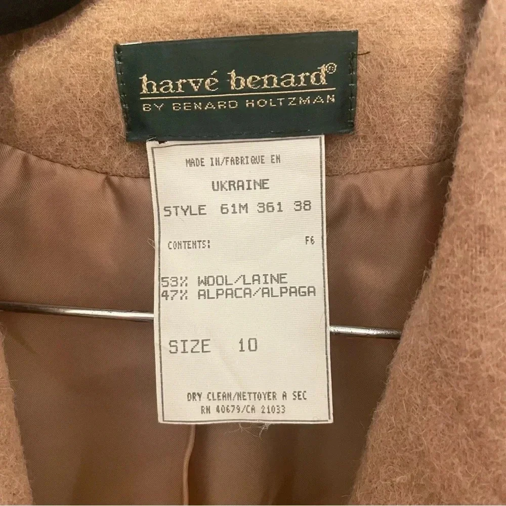 Vintage Harve Benard Wool And Alpaca Blazer Size 10 Lined Single Button - Picture 5 of 5